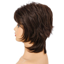 Load image into Gallery viewer, Women Short Hair Wig Full Bangs Chemical Fiber Hair Cover, Brown