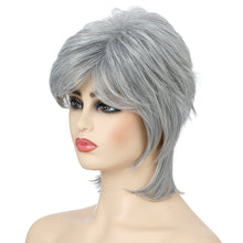 Load image into Gallery viewer, Short Hair Female Wigs Fluffy Fiber Set, Silver White