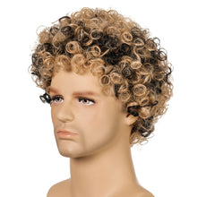 Load image into Gallery viewer, Men Wig Curls Hair Chemical Fiber Headgear