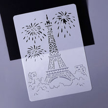 Load image into Gallery viewer, Painting Template Theme City A4 Label Template, Tower System (5pcs / Set), Sailing Line(5pcs / Set), 1 Paris Tower, 2 London Bridge, 3 Pisa Tower, 4 Big Ben, 5 Taj Mahal, 6 White House, 7 Castle, 8 Five-storied Pagoda, 9 Sydney, 10 Sailing Hotel