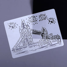 Load image into Gallery viewer, Painting Template Theme City A4 Label Template, Tower System (5pcs / Set), Sailing Line(5pcs / Set), 1 Paris Tower, 2 London Bridge, 3 Pisa Tower, 4 Big Ben, 5 Taj Mahal, 6 White House, 7 Castle, 8 Five-storied Pagoda, 9 Sydney, 10 Sailing Hotel