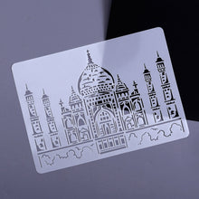 Load image into Gallery viewer, Painting Template Theme City A4 Label Template, Tower System (5pcs / Set), Sailing Line(5pcs / Set), 1 Paris Tower, 2 London Bridge, 3 Pisa Tower, 4 Big Ben, 5 Taj Mahal, 6 White House, 7 Castle, 8 Five-storied Pagoda, 9 Sydney, 10 Sailing Hotel