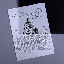 Load image into Gallery viewer, Painting Template Theme City A4 Label Template, Tower System (5pcs / Set), Sailing Line(5pcs / Set), 1 Paris Tower, 2 London Bridge, 3 Pisa Tower, 4 Big Ben, 5 Taj Mahal, 6 White House, 7 Castle, 8 Five-storied Pagoda, 9 Sydney, 10 Sailing Hotel