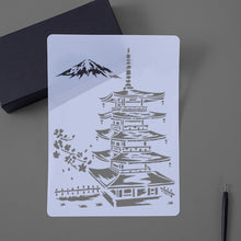 Load image into Gallery viewer, Painting Template Theme City A4 Label Template, Tower System (5pcs / Set), Sailing Line(5pcs / Set), 1 Paris Tower, 2 London Bridge, 3 Pisa Tower, 4 Big Ben, 5 Taj Mahal, 6 White House, 7 Castle, 8 Five-storied Pagoda, 9 Sydney, 10 Sailing Hotel
