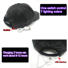 Load image into Gallery viewer, LED Fiber Optic Luminous Hat Couple Luminous Hat Outdoor Luminous Cap Performance Hat