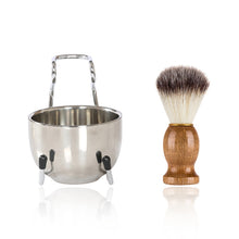 Load image into Gallery viewer, B3004 3 Pcs/Set Men Styling Tools Nylon Beard Brush Rack Foam Bowl