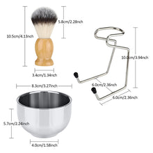 Load image into Gallery viewer, B3004 3 Pcs/Set Men Styling Tools Nylon Beard Brush Rack Foam Bowl