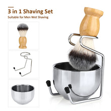 Load image into Gallery viewer, B3004 3 Pcs/Set Men Styling Tools Nylon Beard Brush Rack Foam Bowl