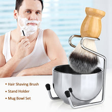 Load image into Gallery viewer, B3004 3 Pcs/Set Men Styling Tools Nylon Beard Brush Rack Foam Bowl