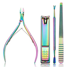 Load image into Gallery viewer, 2 In 1 FABIYAN Color Titanium Nail Art Tool Set Dead Skin Shears Steel Push Nail File Pliers, 13 In 1, 14 In 1, 4 In 1, 2 In 1