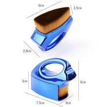 Load image into Gallery viewer, Iron Foundation Brush Soft Hair Blush Powder Brush Repair Volume Loose Powder Brush Plating Blue Brown Hair (OPP Bag Packaging), Black Brown Hair (OPP Bag Packaging), Plating Blue White Hair (OPP Bag Packaging), Plating Blue Brown Hair (OPP Bag Packaging)