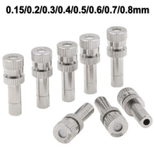 Load image into Gallery viewer, Humidifying And Dedusting Cooling Atomizing Sprinkler Quick-Plug Fog Misting Nozzle, 0.15mm, 0.2mm, 0.3mm, 0.4mm, 0.5mm, 0.6mm, 0.7mm, 0.8mm