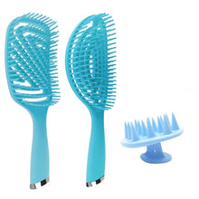 Load image into Gallery viewer, 3 in 1 Plastic Curly Hair Salon Comb Set Hollow Massage Mosquito Comb, 3 in 1 Pink, 3 in 1 Green, 3 in 1 Black, 3 in 1 Blue