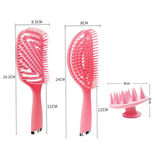 Load image into Gallery viewer, 3 in 1 Plastic Curly Hair Salon Comb Set Hollow Massage Mosquito Comb, 3 in 1 Pink, 3 in 1 Green, 3 in 1 Black, 3 in 1 Blue