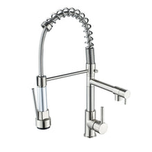 Load image into Gallery viewer, Copper And Nickel Brushed Double Outlet Spring Faucet Rotatable Kitchen Hot And Cold Water Faucet, Brushed Silver