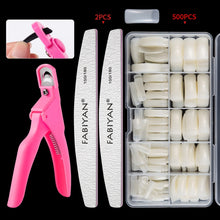 Load image into Gallery viewer, FABIYAN Nail Brush Nail Piece Set Nail Art Polishing Supplies Set, Natural Semi-sticked Small Set, Transparent Semi-sticked Small Set, Natural Full-sticked Small Set, Transparent Full-sticked Small Set, Natural Small Set, Transparent Small Set         ...