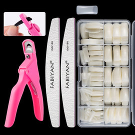 FABIYAN Nail Brush Nail Piece Set Nail Art Polishing Supplies Set, Natural Semi-sticked Small Set, Transparent Semi-sticked Small Set, Natural Full-sticked Small Set, Transparent Full-sticked Small Set, Natural Small Set, Transparent Small Set         ...