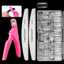 Load image into Gallery viewer, FABIYAN Nail Brush Nail Piece Set Nail Art Polishing Supplies Set, Natural Semi-sticked Small Set, Transparent Semi-sticked Small Set, Natural Full-sticked Small Set, Transparent Full-sticked Small Set, Natural Small Set, Transparent Small Set         ...