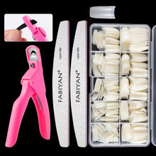 Load image into Gallery viewer, FABIYAN Nail Brush Nail Piece Set Nail Art Polishing Supplies Set, Natural Semi-sticked Small Set, Transparent Semi-sticked Small Set, Natural Full-sticked Small Set, Transparent Full-sticked Small Set, Natural Small Set, Transparent Small Set         ...