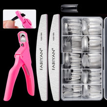 Load image into Gallery viewer, FABIYAN Nail Brush Nail Piece Set Nail Art Polishing Supplies Set, Natural Semi-sticked Small Set, Transparent Semi-sticked Small Set, Natural Full-sticked Small Set, Transparent Full-sticked Small Set, Natural Small Set, Transparent Small Set         ...