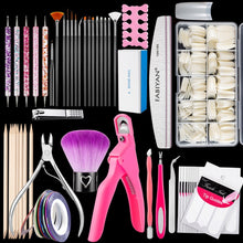 Load image into Gallery viewer, FABIYAN Nail Brush Nail Piece Set Nail Art Polishing Supplies Set, Natural Semi-sticked Small Set, Transparent Semi-sticked Small Set, Natural Full-sticked Small Set, Transparent Full-sticked Small Set, Natural Small Set, Transparent Small Set         ...