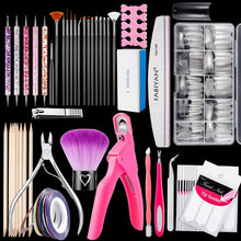 Load image into Gallery viewer, FABIYAN Nail Brush Nail Piece Set Nail Art Polishing Supplies Set, Natural Semi-sticked Small Set, Transparent Semi-sticked Small Set, Natural Full-sticked Small Set, Transparent Full-sticked Small Set, Natural Small Set, Transparent Small Set         ...