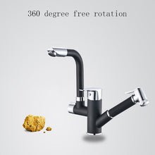 Load image into Gallery viewer, Kitchen Pull-Out Double Faucet Water Table Hot And Cold Water Faucet, Wheel Bending Pull, Round Spray Pull, Cube Spray Pull, Round Universal Distortion, Cube Universal Distortion