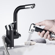 Load image into Gallery viewer, Kitchen Pull-Out Double Faucet Water Table Hot And Cold Water Faucet, Wheel Bending Pull, Round Spray Pull, Cube Spray Pull, Round Universal Distortion, Cube Universal Distortion