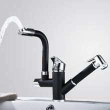 Load image into Gallery viewer, Kitchen Pull-Out Double Faucet Water Table Hot And Cold Water Faucet, Wheel Bending Pull, Round Spray Pull, Cube Spray Pull, Round Universal Distortion, Cube Universal Distortion