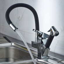 Load image into Gallery viewer, Kitchen Pull-Out Double Faucet Water Table Hot And Cold Water Faucet, Wheel Bending Pull, Round Spray Pull, Cube Spray Pull, Round Universal Distortion, Cube Universal Distortion