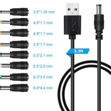 Load image into Gallery viewer, DC Power Cord USB Multi-Function Interchange Plug USB Charging Cable, 8 in 1, 11 in 1