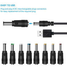 Load image into Gallery viewer, DC Power Cord USB Multi-Function Interchange Plug USB Charging Cable, 8 in 1, 11 in 1