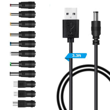 Load image into Gallery viewer, DC Power Cord USB Multi-Function Interchange Plug USB Charging Cable, 8 in 1, 11 in 1
