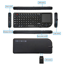 Load image into Gallery viewer, A8 Mini Wireless Mouse And Keyboard With Laser Touchpad Keyboard, English White Backlight, English Colorful Backlight
