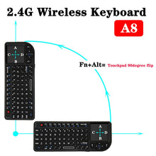 Load image into Gallery viewer, A8 Mini Wireless Mouse And Keyboard With Laser Touchpad Keyboard, English White Backlight, English Colorful Backlight