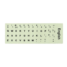 Load image into Gallery viewer, 3 PCS Luminous Keyboard Stickers Notebook Desktop Computer Keyboard Stickers, English Arabic, Russian Black Word, English, Italian, German, Spanish, Japanese, French, Korean, Hebrew, Thai