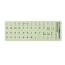 Load image into Gallery viewer, 3 PCS Luminous Keyboard Stickers Notebook Desktop Computer Keyboard Stickers, English Arabic, Russian Black Word, English, Italian, German, Spanish, Japanese, French, Korean, Hebrew, Thai