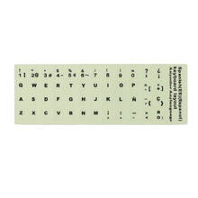 Load image into Gallery viewer, 3 PCS Luminous Keyboard Stickers Notebook Desktop Computer Keyboard Stickers, English Arabic, Russian Black Word, English, Italian, German, Spanish, Japanese, French, Korean, Hebrew, Thai