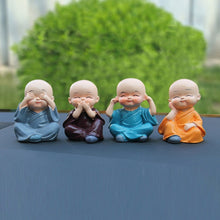 Load image into Gallery viewer, In Car Cute Four Little Monks Ornaments Car Interior Decorations Specification：, Not Swing, Crystal Base Not Swing