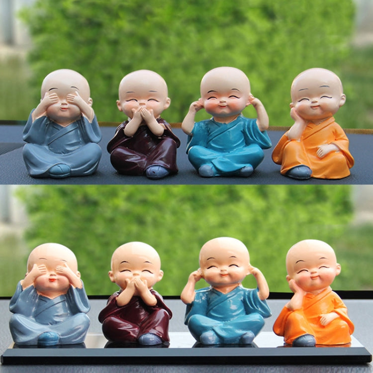 In Car Cute Four Little Monks Ornaments Car Interior Decorations Specification：, Not Swing, Crystal Base Not Swing