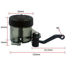 Load image into Gallery viewer, Motorcycle Modified Fittings Front Brake Oil Liquid Oil Cup Direct Pump Large Capacity Universal Oil Pot, (Black), (Transparent)