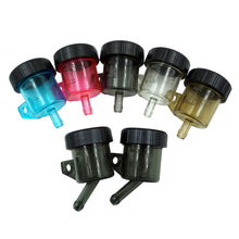 Load image into Gallery viewer, 2 PCS Motorcycle Modification Accessories Off-Road Vehicle Large Displacement Straight Pump Transparent Oil Cup Brake Pump Modified Oil Pot, Straight Brown, Straight Red, Straight Blue, Straight Transparent, Straight Black, Oblique Black