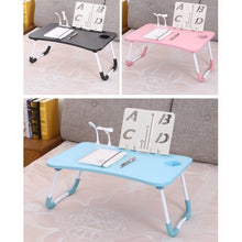 Load image into Gallery viewer, USB Folding Computer Desk With Fan &amp; Lamp, Size: 60x40x28cm, Cool Black, Teenage Pink, Sky Blue, White Maple, Walnut, Eye Grotection Green