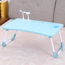 Load image into Gallery viewer, USB Folding Computer Desk With Fan &amp; Lamp, Size: 60x40x28cm, Cool Black, Teenage Pink, Sky Blue, White Maple, Walnut, Eye Grotection Green