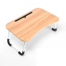 Load image into Gallery viewer, USB Folding Computer Desk With Fan &amp; Lamp, Size: 60x40x28cm, Cool Black, Teenage Pink, Sky Blue, White Maple, Walnut, Eye Grotection Green