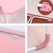 Load image into Gallery viewer, USB Folding Computer Desk With Fan &amp; Lamp, Size: 60x40x28cm, Cool Black, Teenage Pink, Sky Blue, White Maple, Walnut, Eye Grotection Green