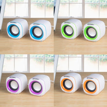 Load image into Gallery viewer, YEEZE A1 Multimedia USB2.0 Desktop Speaker Mini Computer Notebook Speaker, White Blue, White Green, White Purple, White Orange, Black Blue, Black Green, Black Purple, Black Prange, Electroplated Black Gold, Electroplated White, Electroplated Black     ...