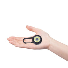 Load image into Gallery viewer, 3 PCS Mini Carabiner COB Flashlight Outdoor Portable Keychain Night Fishing Light Random Colour Delivery, Red, Blue, Black, Gray