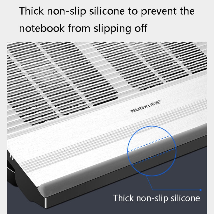 NUOXI T10 Laptop Radiator Multi-File Adjustment Aluminum Alloy Bracket, Black, Silver
