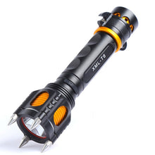 Load image into Gallery viewer, Outdoor LED T6 Strong Light Rechargeable Flashlight Car Safety Hammer Multi-Function Aelf-Defense Flashlight